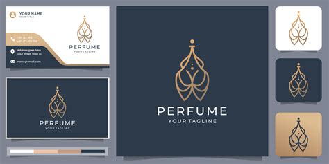 creative minimalist perfume bottle logo with business card design