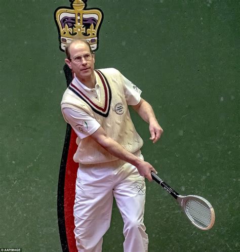 The Earl Of Wessex Prince Edward Plays In The Real Tennis Challenge