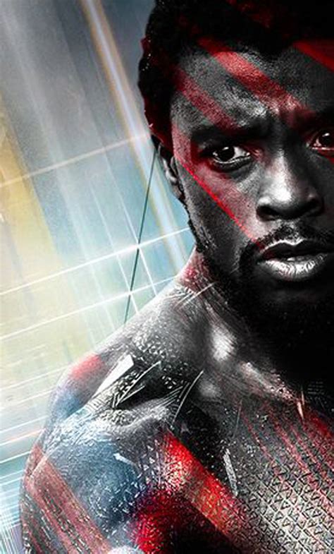 T'challa is the black panther—a righteous king, noble avenger, and fearsome warrior. Chadwick Boseman As Black Panther 2018 Movie, Full HD 2K ...