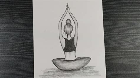Yoga Day Drawing Pencil Drawing On World Yoga Day Easy Drawing On