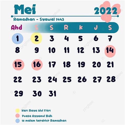 Kalenderi Islami Bulan Mei Tahun 2022 2022 May Monthly Png