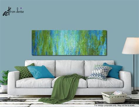 Large Wall Art Olive Green Blue Home Decor Abstract