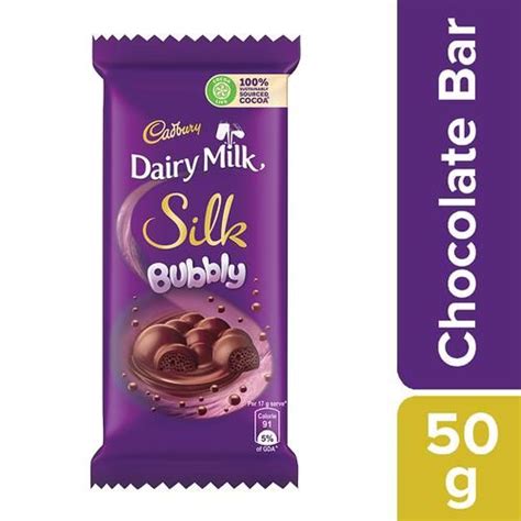 Buy Cadbury Dairy Milk Silk Bubbly Chocolate Bar 50 Gm Online At Best