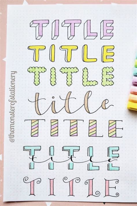 11 Simple Hand Lettered Fonts For Your Bullet Journal Little Miss