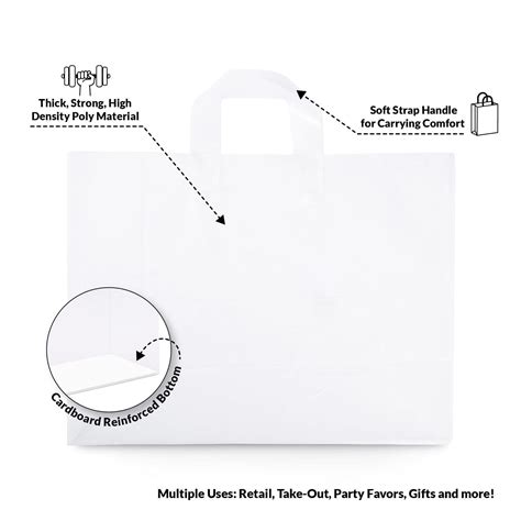 Plastic Bags With Handles Frosted White Prime Line Retail