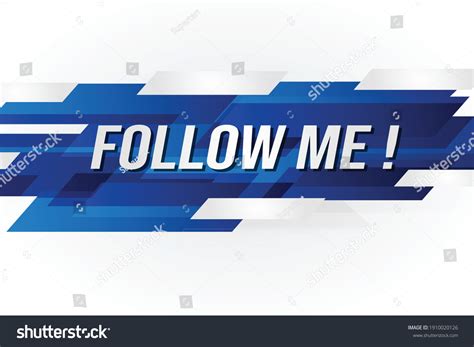 Follow Me Banner Poster Lettering Geometric Stock Vector Royalty Free