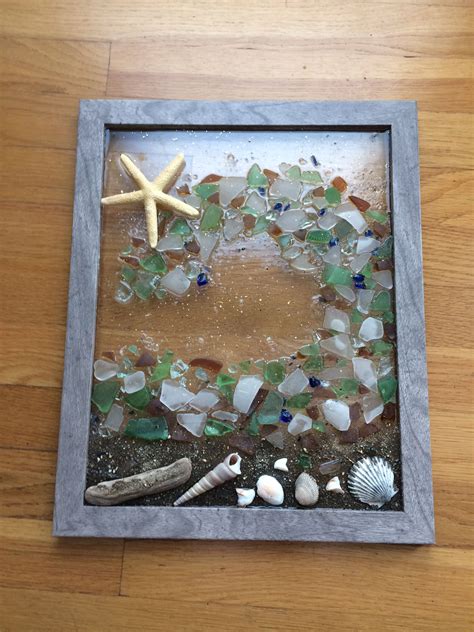 Made For Debby Sea Glass I Collected Mosaic Crafts Sea Glass Diy And Crafts Frame Home