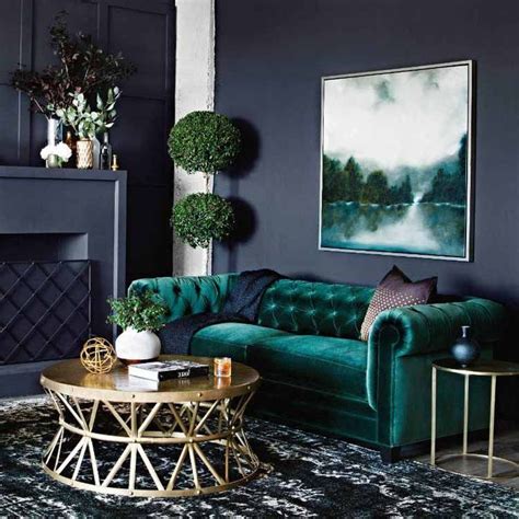 Teal Decor In Beautiful Traditional Style Living Room With Teal Velvet