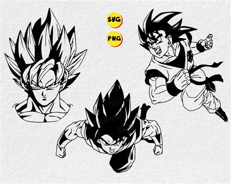 Goku Super Saiyan Svg Bundle Dragon Ball Z Svg Japanese Etsy
