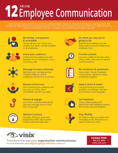 12 Employee Communications Tips Free Infographic Visix
