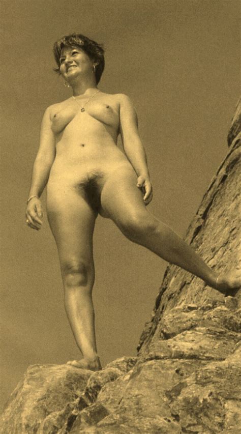 50s Milf Is Naked On The Rocks