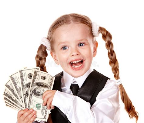 Happy Child With Money Dollar Stock Photo Image Of Group Business