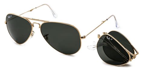 Ray Ban Rb3479 Aviator Folding Polarized 00158 Sunglasses In Gold Smartbuyglasses Usa
