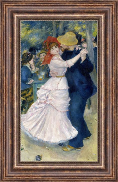 Pierre Auguste Renoir Dance At Bougival Framed Canvas Print 17x27