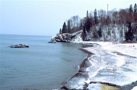 Lake Superior Winter Shoreline Near Lutsen Mountain Ski Resort Lutsen