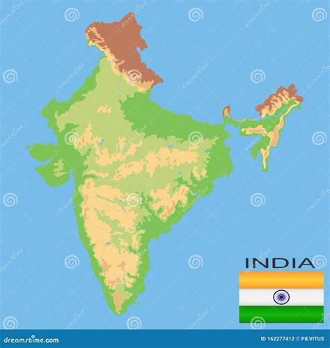 India Detailed Physical Map Of India Colored According To Elevation With Rivers Lakes Kulturaupice