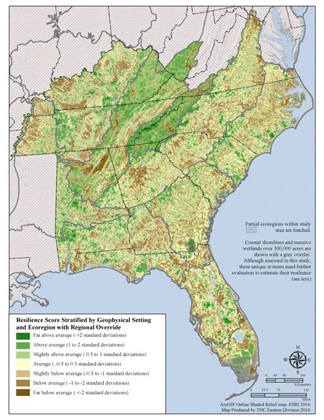 Physical Map Of The Southeast United States Printable Map