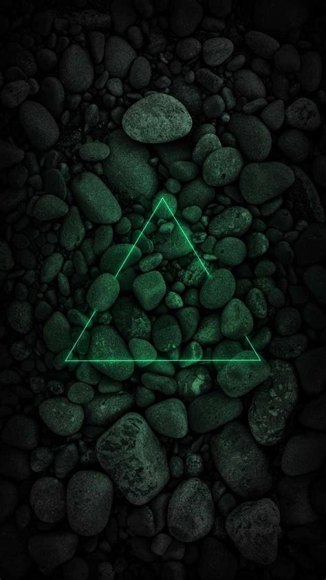 Neon Triangle Over Stones Iphone Wallpapers