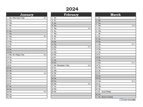 Editable 2024 Excel Three Month Calendar Free Printable Templates