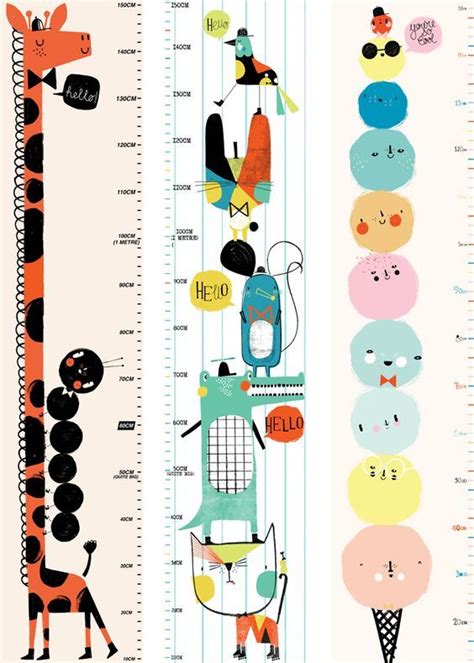 Height Chart For Kids Room Nordic Children Height Ruler Canvas