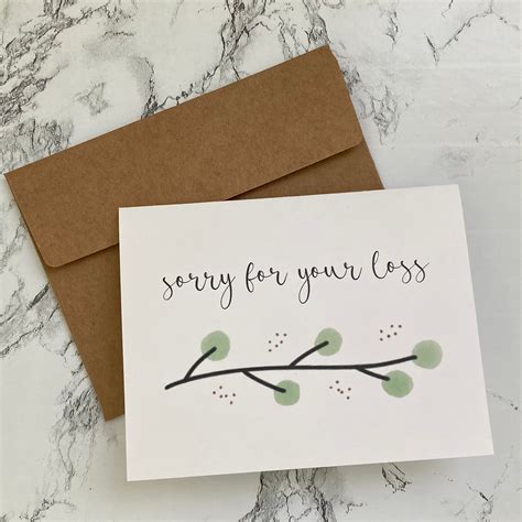 Sorry For Your Loss Card Condolences Loss Sympathy Greeting Etsy