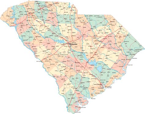 South Carolina Road Map South Carolina • Mappery