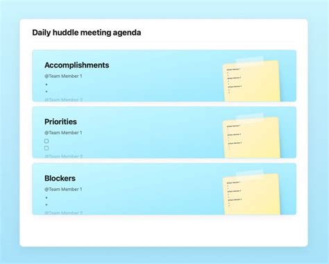Daily Huddle Meeting Agenda Free Craft Template