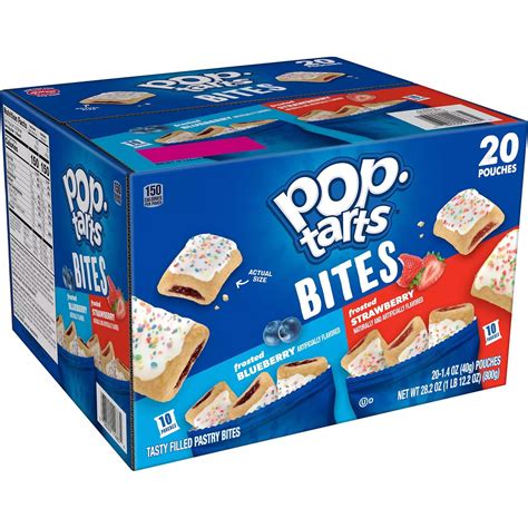 pop tarts bites frosted blueberry and frosted strawberry pastry bites