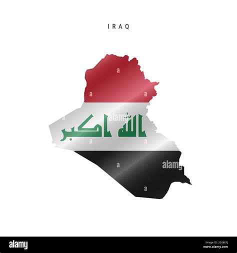 Detailed Waving Flag Map Of Iraq Vector Map With Masked Flag Stock