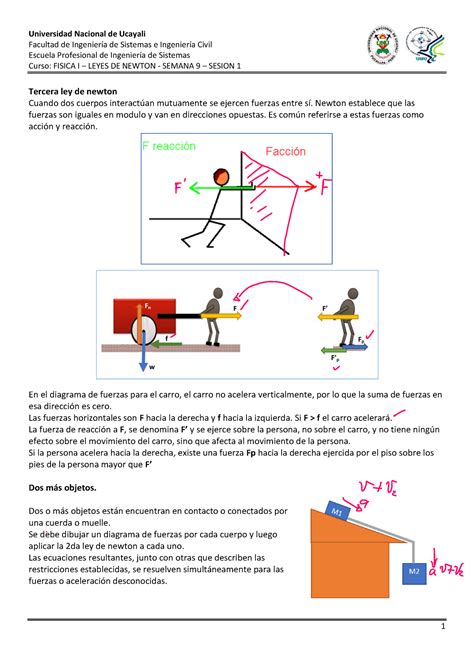 Sesion 1 Tercera Ley De Newton A Facultad De Ingeniería De Sistemas E