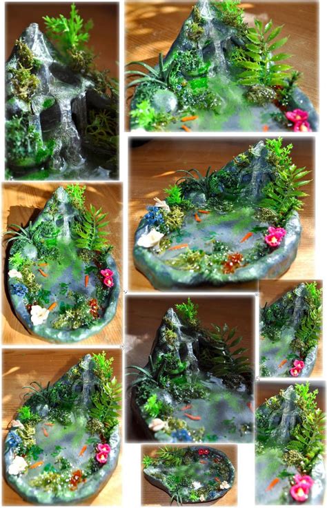 Ooak Faery Waterfall Pond By Forestina Fotos Fairy Crafts Diy Fairy