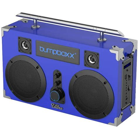 Bumpboxx Bluetooth Boombox Ultra Blue Retro Boombox With Bluetooth