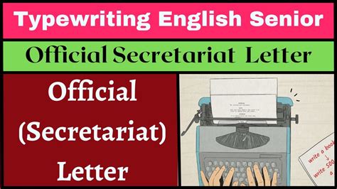 How To Learn Typewriting Official Secretariat Letter Senior Santhya Technologies Youtube