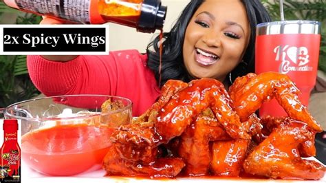 2x Spicy Chicken Wings Mukbang Eating Show Youtube