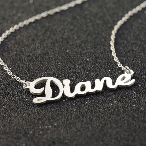 Solid Silver Custom Name Necklace Bridesmaid Gift Silver Fashion Name Jewelry Engagement