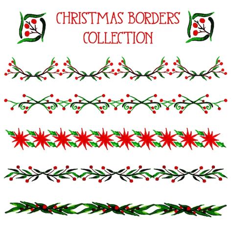 Premium Vector Christmas Borders Collection