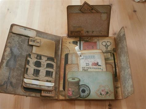 My Decorated Tim Holtz Folio Inside Pages Using Marion Smith Garment