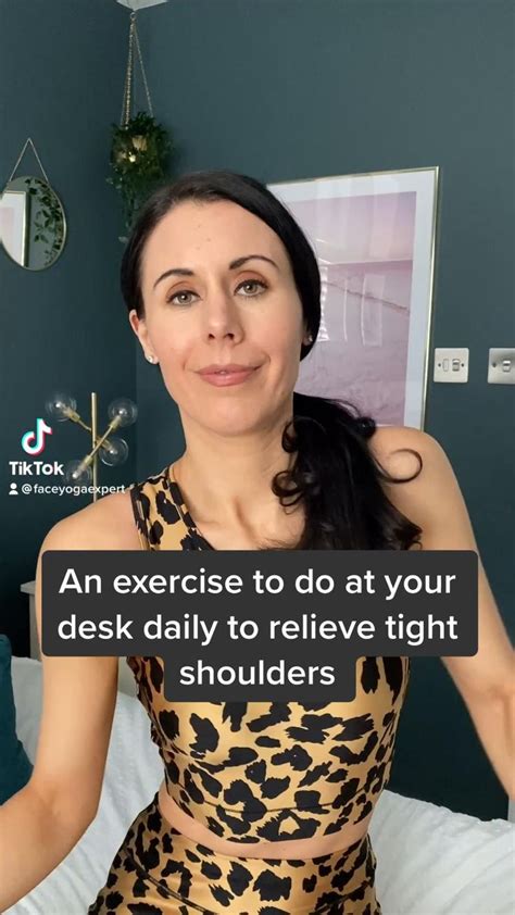 Daily Exercise To Relieve Tight Shoulders Video In 2022 Face Yoga Facial Exercises Neck And