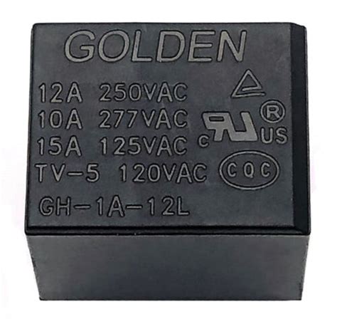 1pc golden relay gh 1a 12l 12vdc electromagnetic relay 12a 250vac 4pins ebay