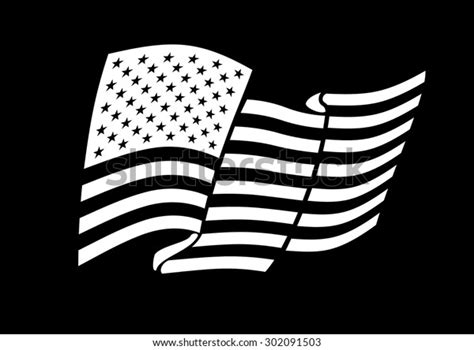 American White Flag Waving Vector Illustration Stock