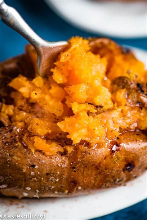Potatoes may also be baked at lower temperatures for longer times. Baked Sweet Potatoes Recipe {How to Bake Sweet Potatoes}