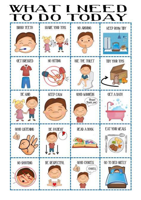 Boys Behaviour Chart Kids Daily Planner Toddler Routine Chart