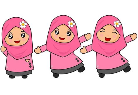 Vector Kartun Anak Muslim Hijabfest Otosection