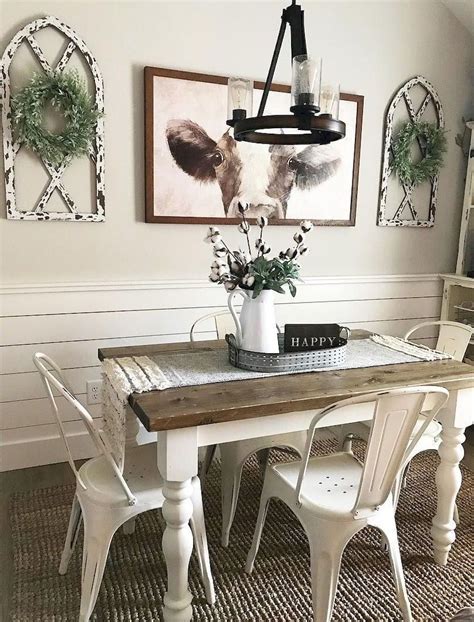 40 Outstanding Farmhouse Dining Room Design Ideas To Try Zyhomy