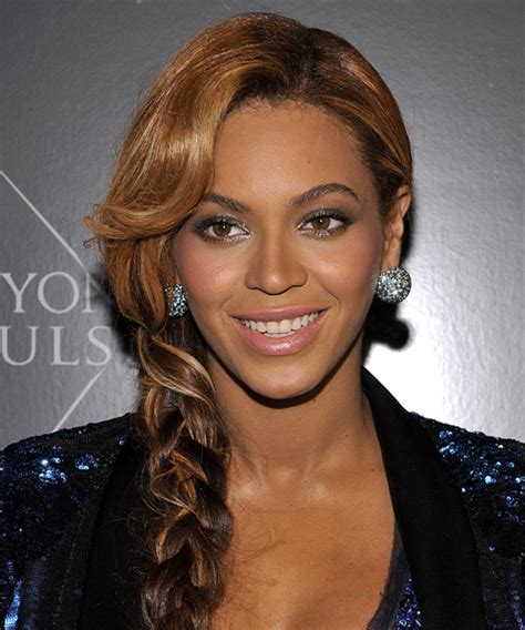 Beyonce Knowles Long Curly Casual Braided Updo Hairstyle With Side