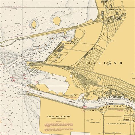 San Francisco Bay Navigational Chart 1941 Muir Way