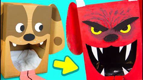 Diy Evil Cardboard Dog Halloween Decor Craft Ideas For Kids On Box