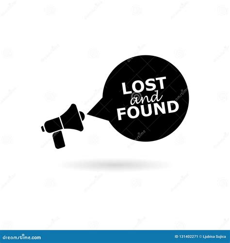 Black Lost And Found Icon Or Logo Stock Vector Illustration Of