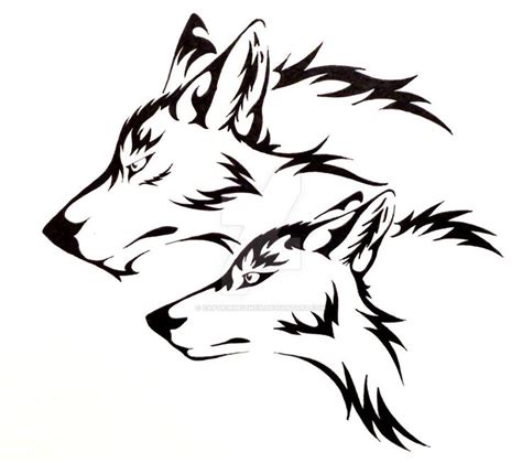 Wolf Pair Tattoo Commission Pair Tattoos Tribal Wolf Tattoo Wolf