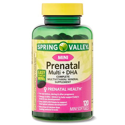 Spring Valley Mini Prenatal Multi Dha Complete Multivitamin Multimineral Supplement Mini